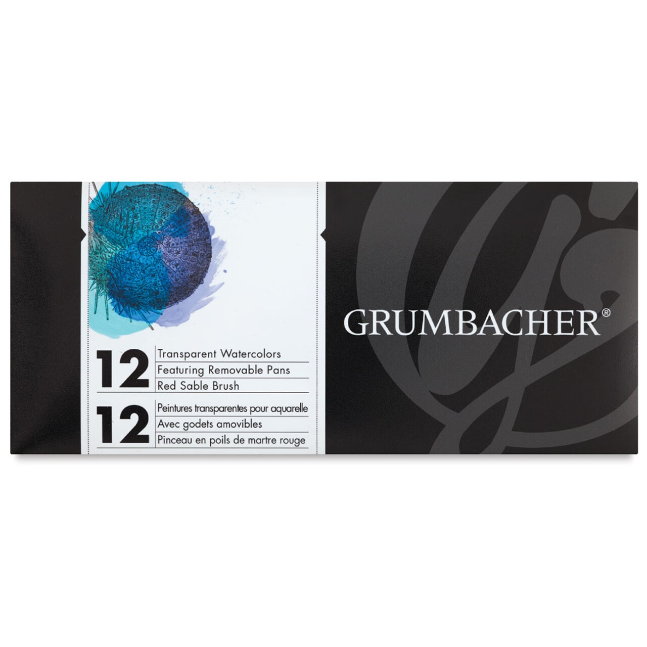 Grumbacher Watercolor Pans - Transparent Pan, Set of 12 colors
